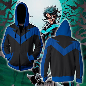 Nightwing Cosplay Zip Up Hoodie Jacket US/EU XXS (ASIAN S) Version 1 