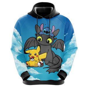 Stitch - Pokemon - How to train your dragon Unisex 3D T-shirt   