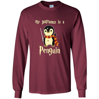 Penguin T-Shirt My Patronus Is A Penguin Hot 2017 T-Shirt Maroon S 