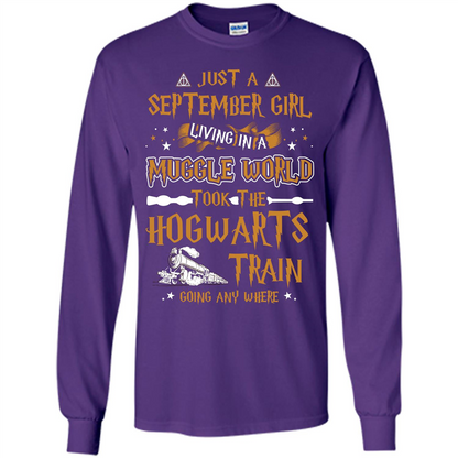 Harry Potter T-shirt Just A September Girl Living In A Muggle World   