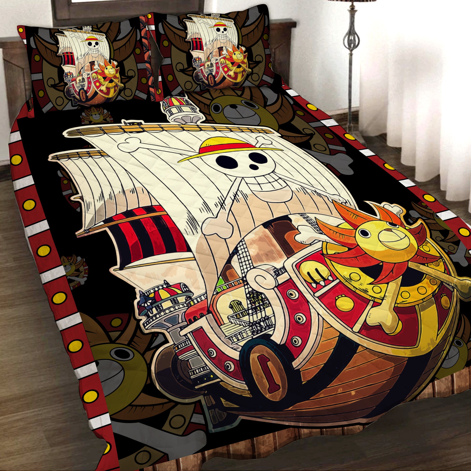 One Piece Luffy's Thousand Sunny Ship 3D Quilt Set Twin (150x180CM)  