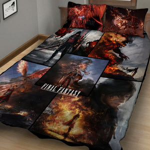 Final Fantasy XVI Video Game Quilt Blanket Quilt Set   