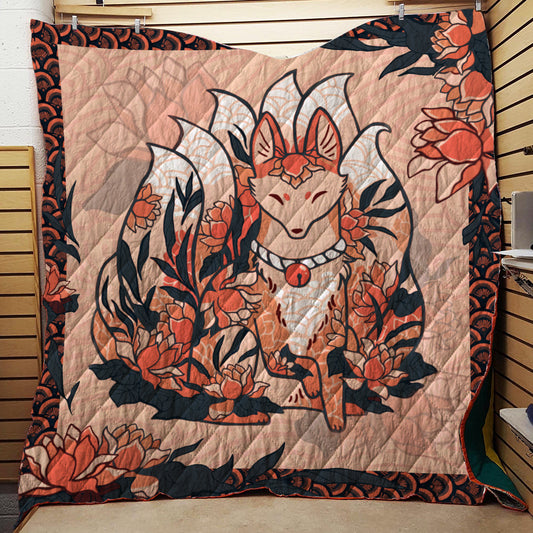 Nine Tail Fox 3D Quilt Blanket   