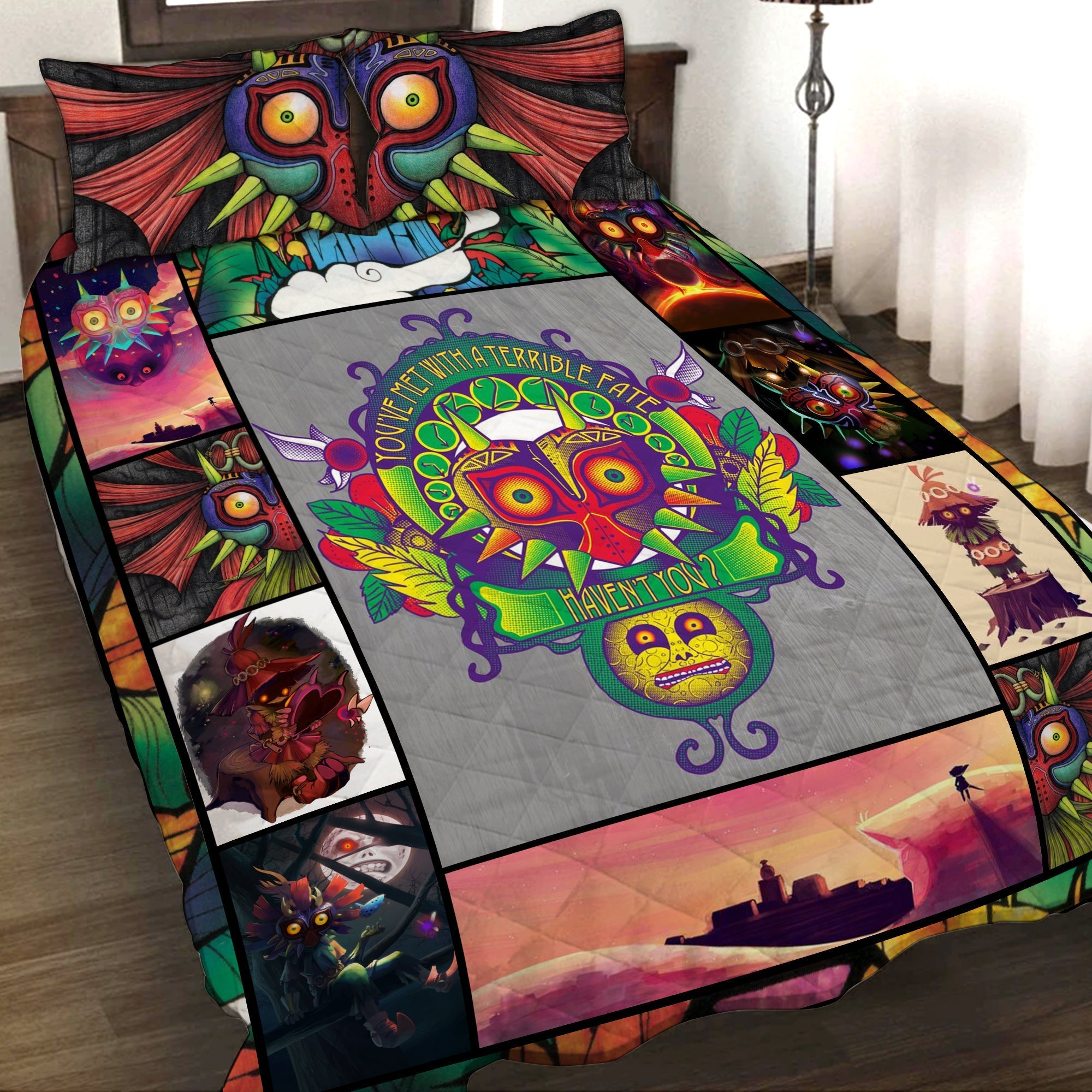 Legend of Zelda Majora Mask 3D Quilt Set Twin (150x180CM)  