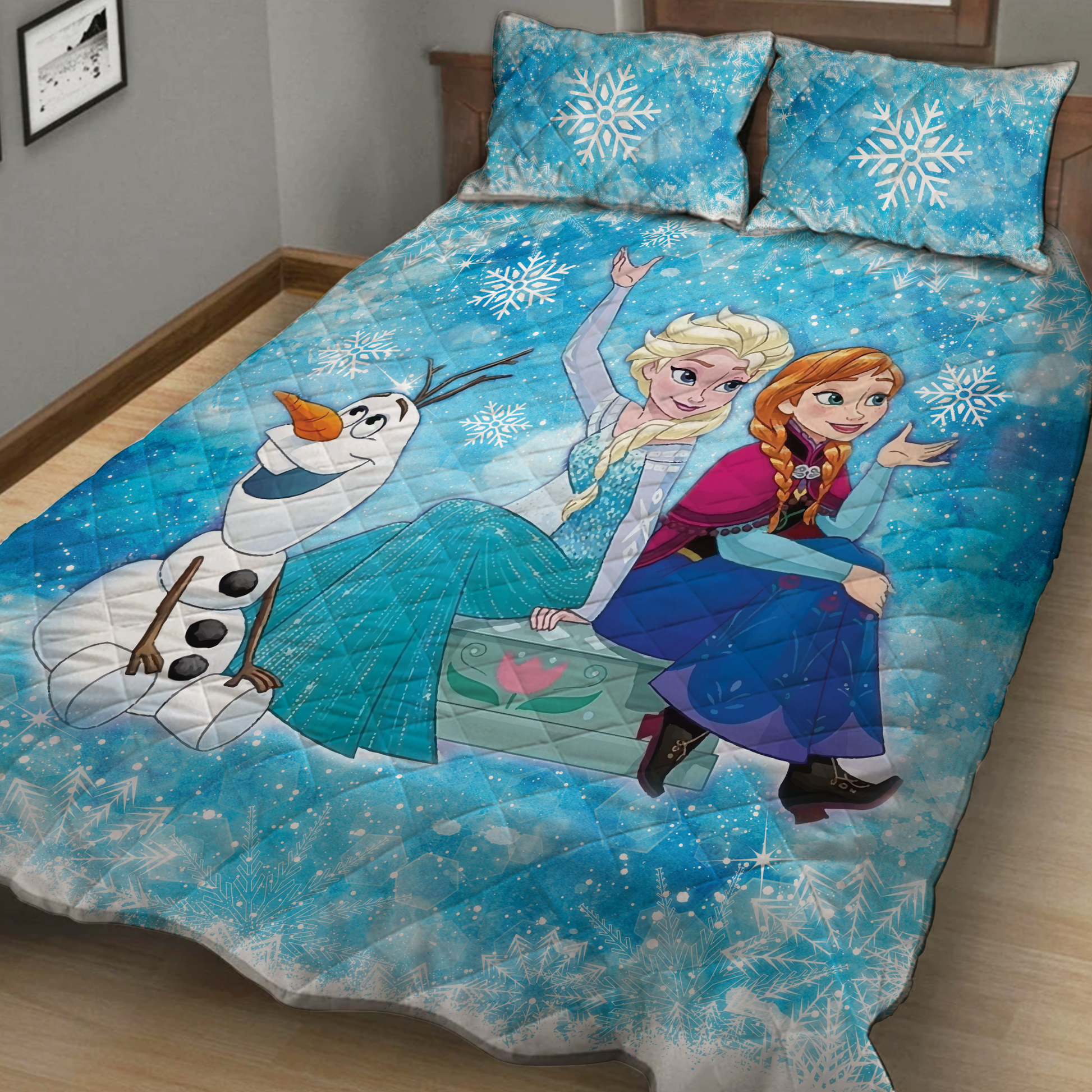 Frozen x Chirtmas 3D Quilt Set Twin (150x180CM)  
