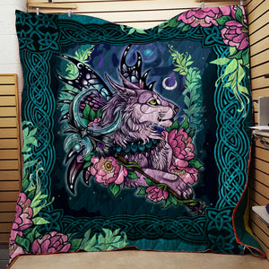 World of Warcraft - The Fairy Wings And Magic Cat 3D Quilt Blanket Twin (150x180CM)  