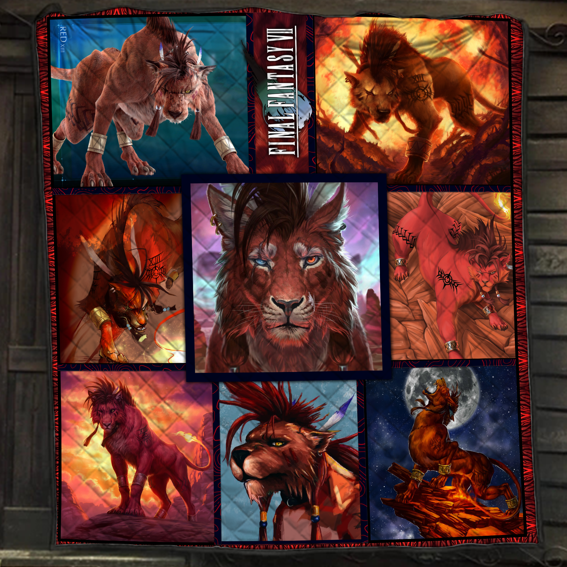 Final Fantasy VII Red XIII/Nanaki 3D Quilt Set Single Quilt Twin (150x180CM) 