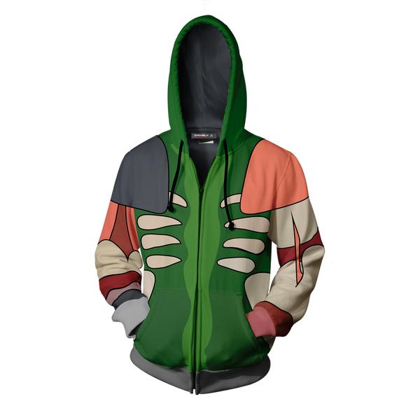 Rick And Morty Pickle Rick Cosplay Zip Up Hoodie Jacket MoveekBuddyShop