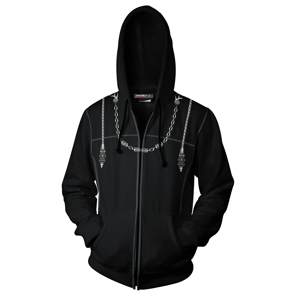 Kingdom Hearts III Roxas Cosplay Zip Up Hoodie Jacket   