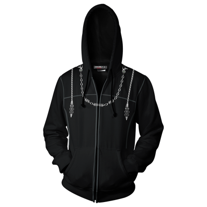 Kingdom Hearts III Roxas Cosplay Zip Up Hoodie Jacket   