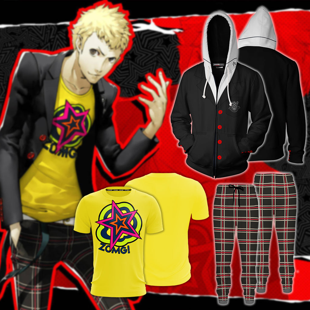 Persona 5 Akira Kurusu Cosplay Zip Up Hoodie Jacket   