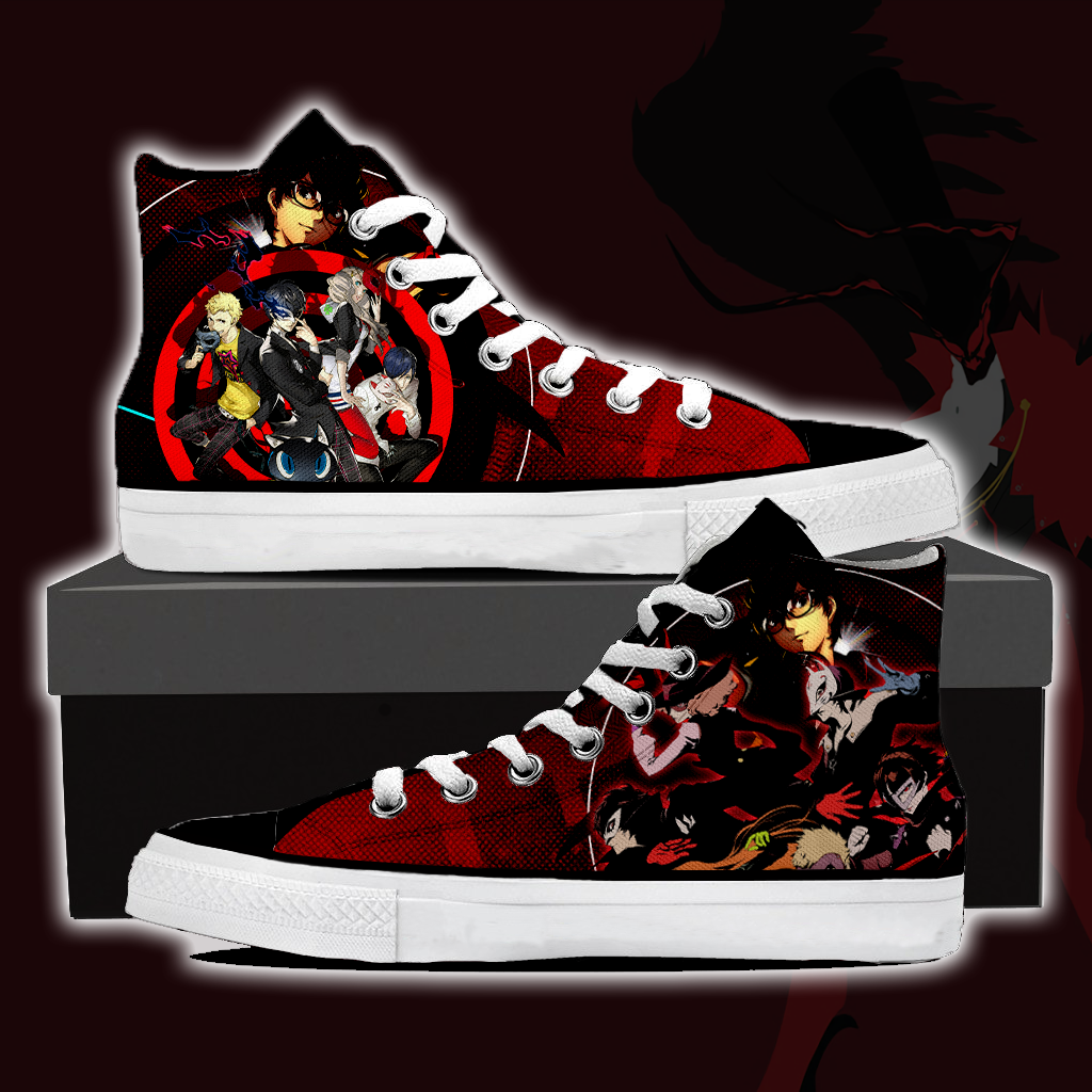 Persona 5 High Top Canvas Shoes White Men SIZE 36