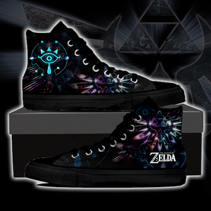 The Legend of Zelda - Breath of the Wild High Top Canvas Shoes Black Men SIZE 36