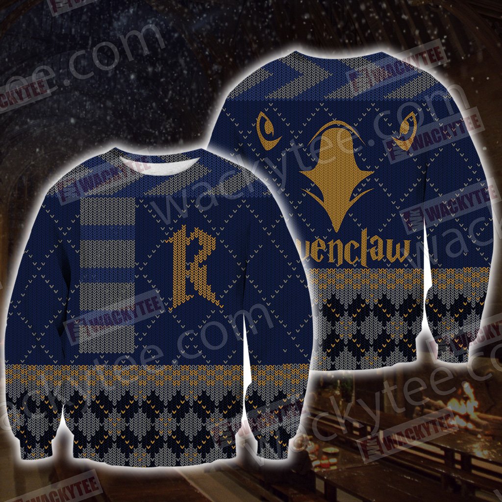 Harry Potter - Ravenclaw House Xmas Style Unisex 3D Sweater S  