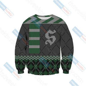 Harry Potter - Slytherin House Xmas Style Unisex 3D Sweater   