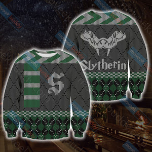 Harry Potter - Slytherin House Xmas Style Unisex 3D Sweater S  