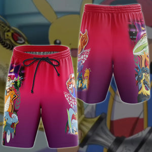 Pokemon Ash Ketchum Champion Anime Manga 3D All Over Printed T-shirt Tank Top Zip Hoodie Pullover Hoodie Hawaiian Shirt Beach Shorts Jogger Beach Shorts S 