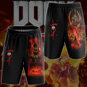 Doom Eternal Video Game All-Over T-shirt Hoodie Tank Top Hawaiian Shirt Beach Shorts Joggers Beach Shorts S 