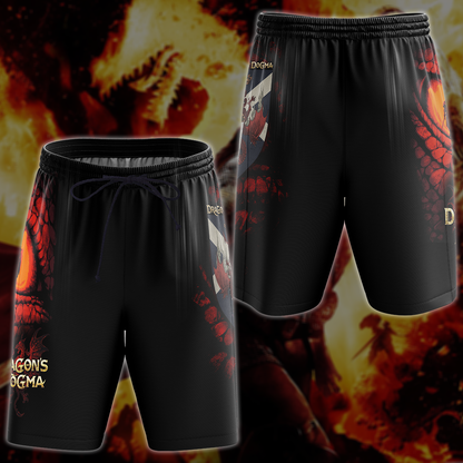 Dragon's Dogma Video Game 3D All Over Printed T-shirt Tank Top Zip Hoodie Pullover Hoodie Hawaiian Shirt Beach Shorts Jogger Beach Shorts S 