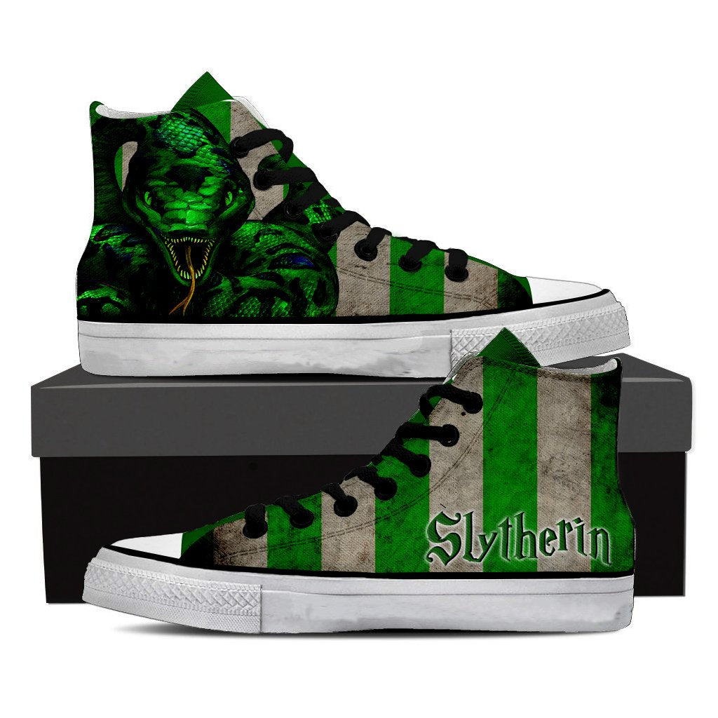 Striped Slytherin Harry Potter High Top Shoes SIZE 29
