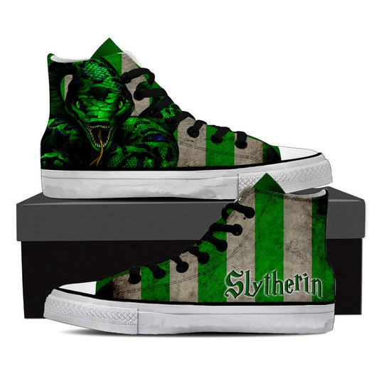 Striped Slytherin Harry Potter High Top Shoes SIZE 29