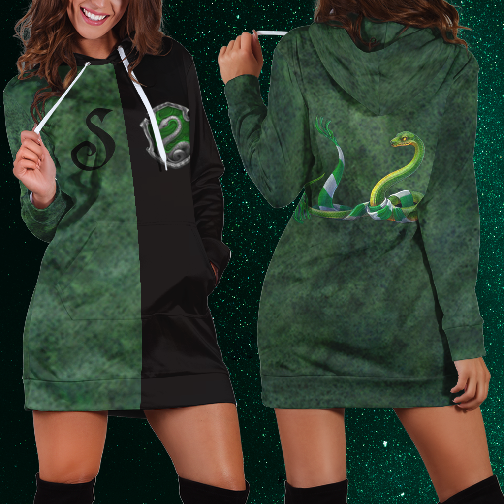 The Slytherin Snake Hogwarts Harry Potter 3D Hoodie Dress XS  