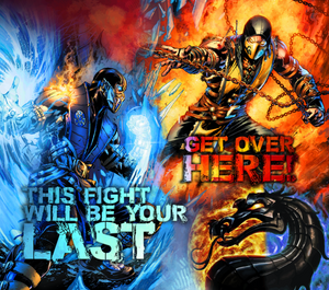 Mortal Kombat Scorpion vs Sub Zero 3D Bed Set   