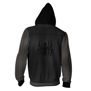 Spider-Man Noir Cosplay Zip Up Hoodie Jacket   