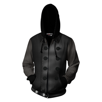 Spider-Man Noir Cosplay Zip Up Hoodie Jacket   