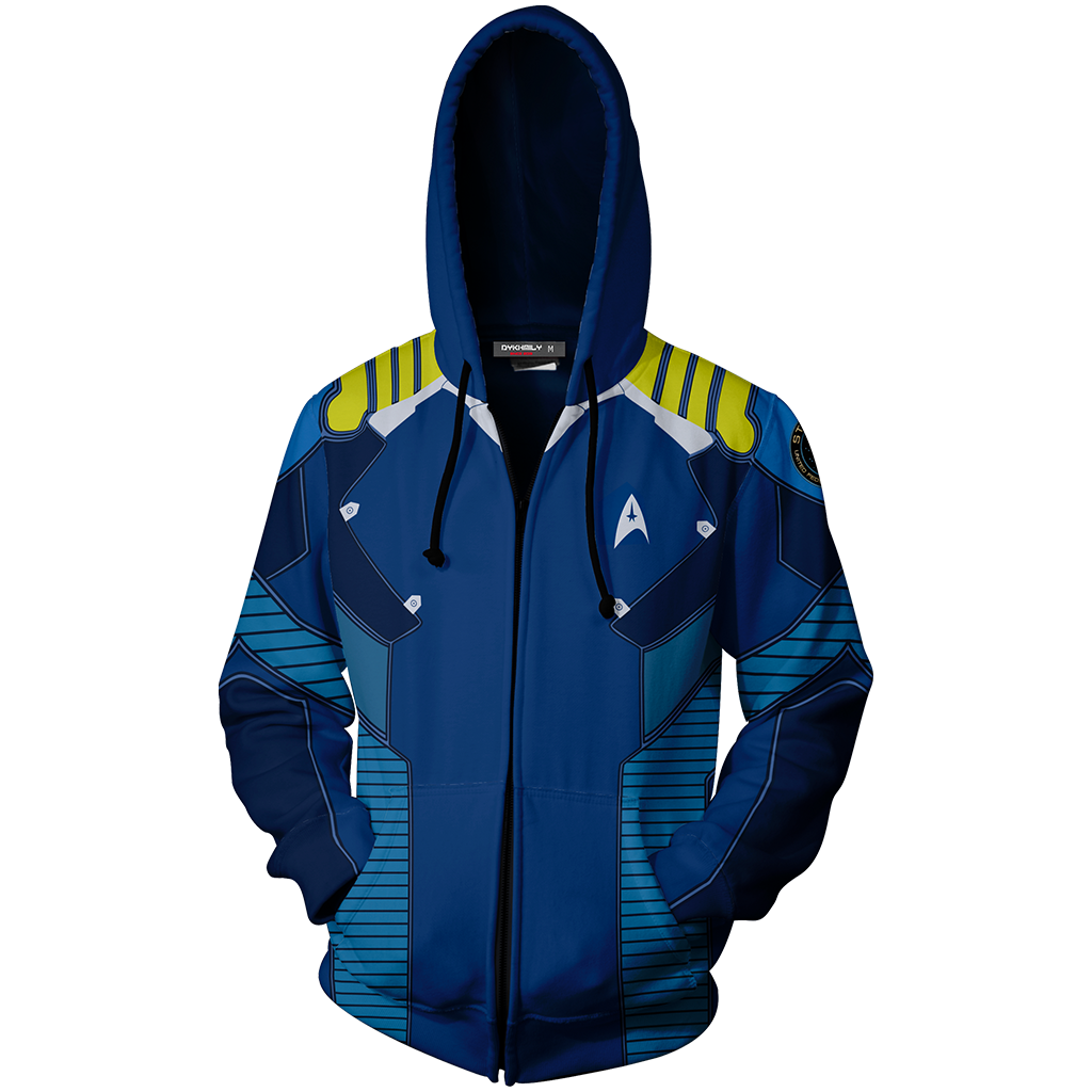 Star Trek Beyond James T. Kirk Cosplay Zip Up Hoodie Jacket   