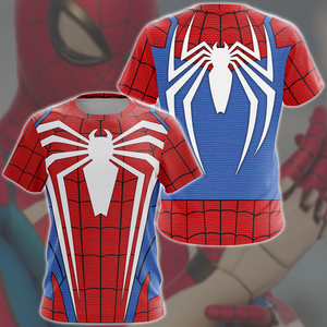 Spider-Man 2 Peter Parker Advanced Suit 2.0 Cosplay Video Game All Over Printed T-shirt Tank Top Zip Hoodie Pullover Hoodie Hawaiian Shirt Beach Shorts Joggers T-shirt S 