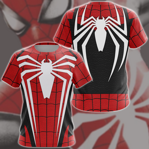 Spider-Man 2 Peter Parker Advanced Suit 2.0 Red & Black Cosplay Video Game All Over Printed T-shirt Tank Top Zip Hoodie Pullover Hoodie Hawaiian Shirt Beach Shorts Joggers T-shirt S 