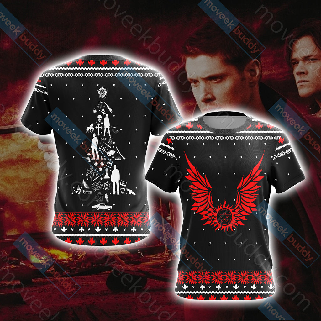 Supernatural Christmas Style Unisex 3D T-shirt US/EU S (ASIAN L)  
