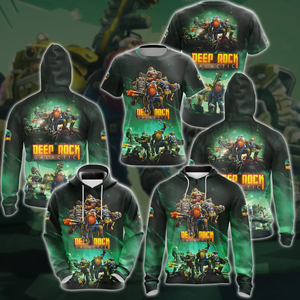 Deep Rock Galactic Video Game 3D All Over Printed T-shirt Tank Top Zip Hoodie Pullover Hoodie Hawaiian Shirt Beach Shorts Jogger   