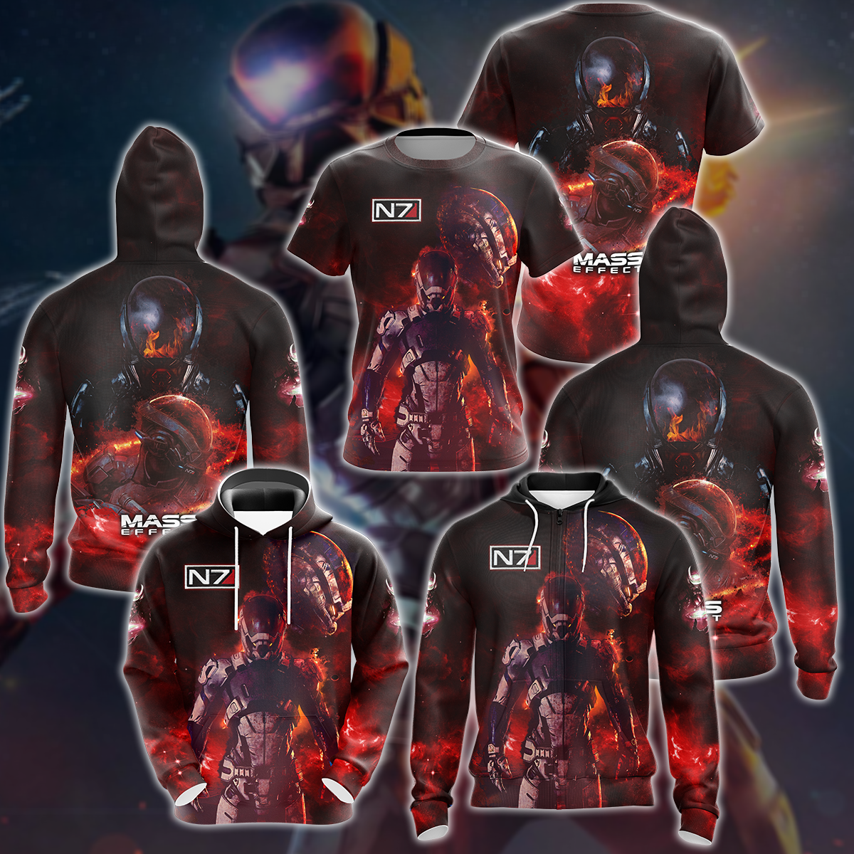 Mass Effect Video Game 3D All Over Printed T shirt Tank Top Zip Hoodie MoveekBuddyShop