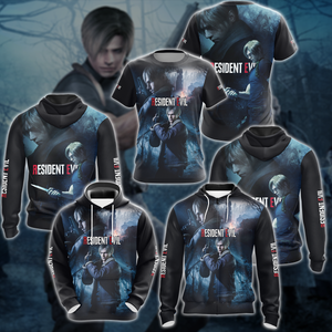 Resident Evil 4 Leon Kennedy Video Game 3D All Over Printed T-shirt Tank Top Zip Hoodie Pullover Hoodie Hawaiian Shirt Beach Shorts Jogger   