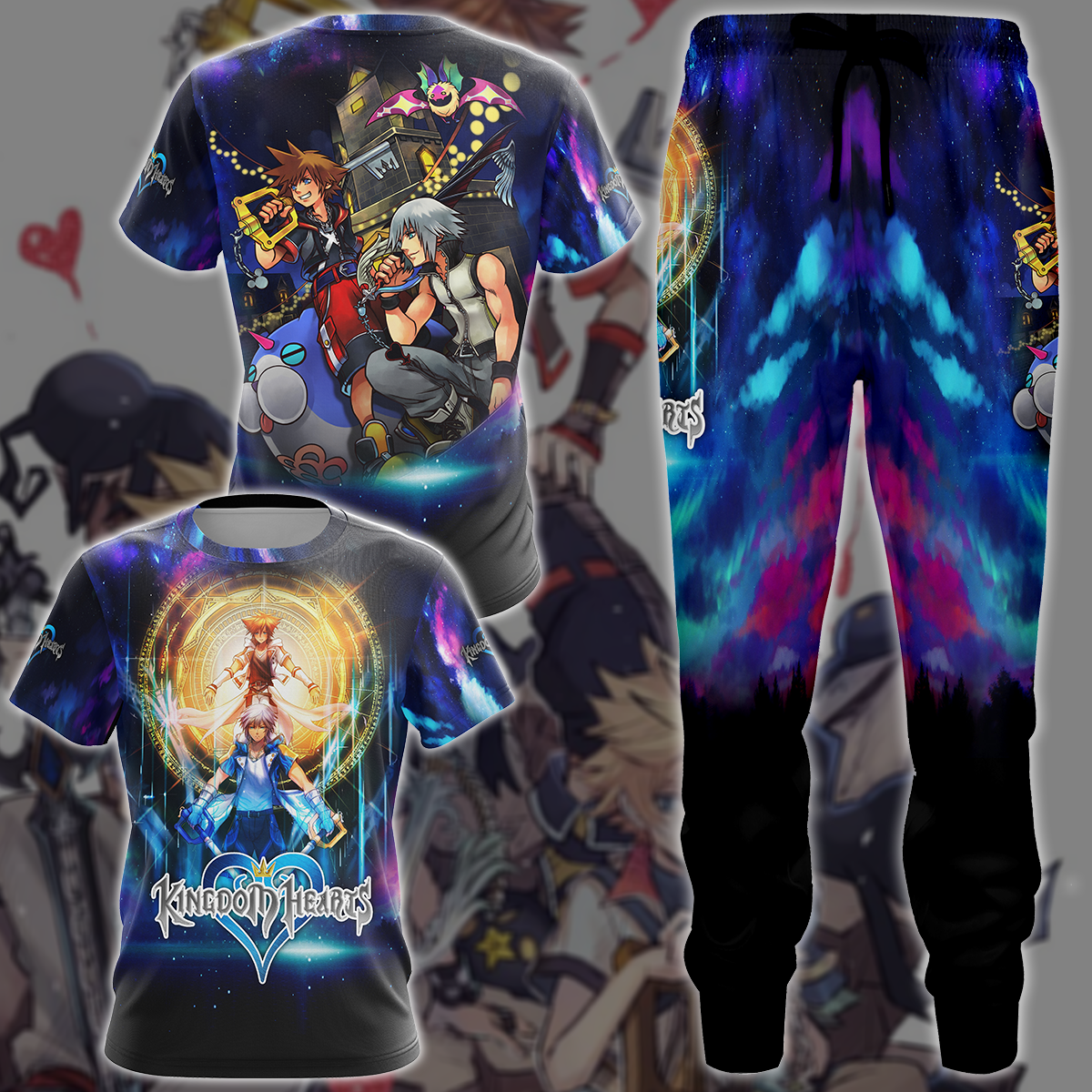 Kingdom Hearts Sora & Riku Video Game 3D All Over Printed T-shirt Tank Top Zip Hoodie Pullover Hoodie Hawaiian Shirt Beach Shorts Jogger   