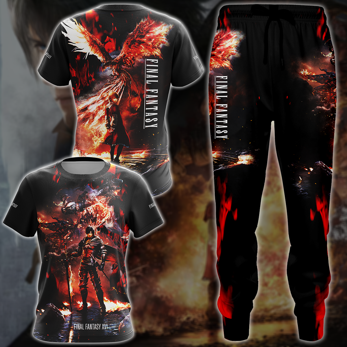 Final Fantasy XVI Video Game 3D All Over Printed T-shirt Tank Top Zip Hoodie Pullover Hoodie Hawaiian Shirt Beach Shorts Jogger   