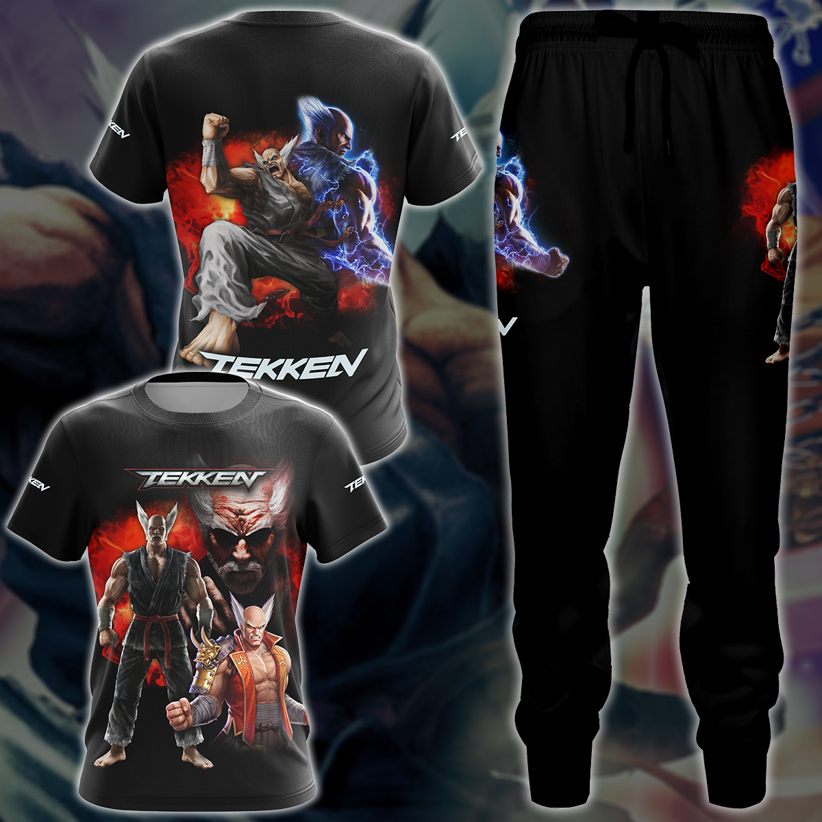 Tekken Heihachi Mishima Video Game 3D All Over Print T-shirt Tank Top Zip Hoodie Pullover Hoodie Hawaiian Shirt Beach Shorts Jogger   