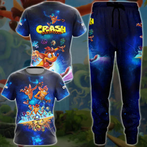 Crash Bandicoot Video Game 3D All Over Print T-shirt Tank Top Zip Hoodie Pullover Hoodie Hawaiian Shirt Beach Shorts Jogger   