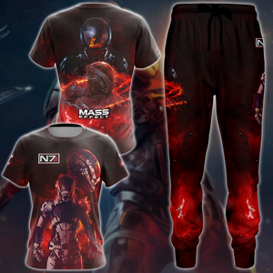 Mass Effect Video Game 3D All Over Printed T-shirt Tank Top Zip Hoodie Pullover Hoodie Hawaiian Shirt Beach Shorts Jogger   