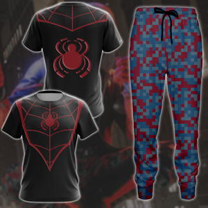 Spider-Man 2 Miles Morales The End Suit Cosplay Video Game All Over Printed T-shirt Tank Top Zip Hoodie Pullover Hoodie Hawaiian Shirt Beach Shorts Joggers   