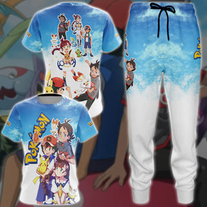 Pokemon Ash Ketchum Anime Manga 3D All Over Print T-shirt Tank Top Zip Hoodie Pullover Hoodie Hawaiian Shirt Beach Shorts Jogger   
