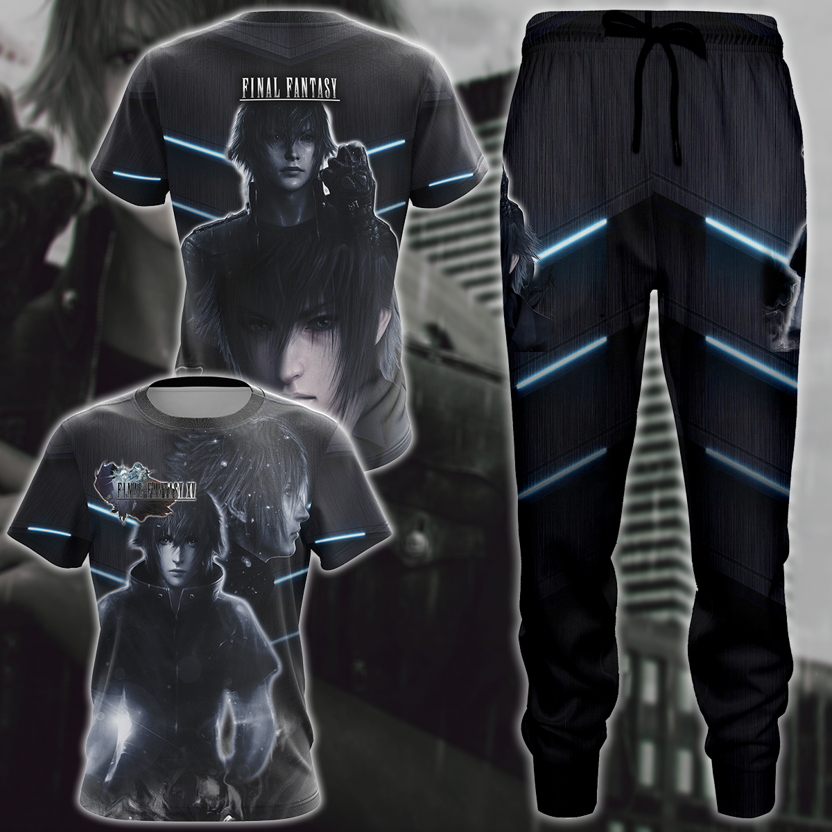 Final Fantasy XV Video Game 3D All Over Print T-shirt Tank Top Zip Hoodie Pullover Hoodie Hawaiian Shirt Beach Shorts Jogger   