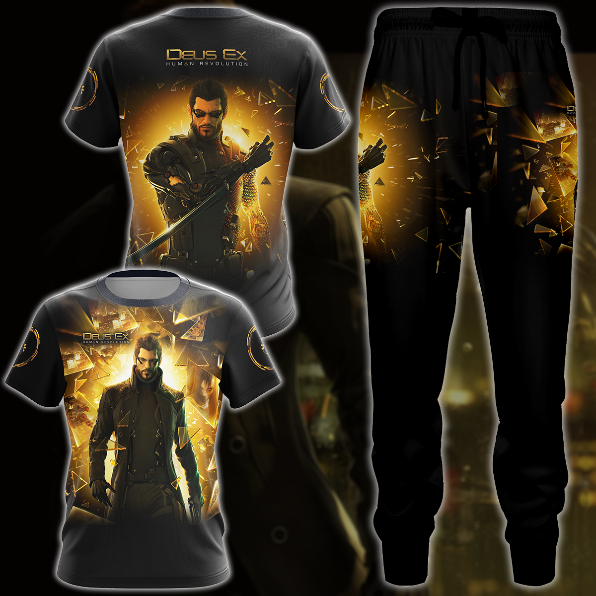 Deus Ex: Human Revolution Video Game 3D All Over Printed T-shirt Tank Top Zip Hoodie Pullover Hoodie Hawaiian Shirt Beach Shorts Jogger   