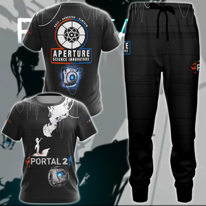 Portal 2 Video Game 3D All Over Print T-shirt Tank Top Zip Hoodie Pullover Hoodie Hawaiian Shirt Beach Shorts Jogger   