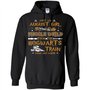 Harry Potter T-shirt Just An August Girl Living In A Muggle World Black S 