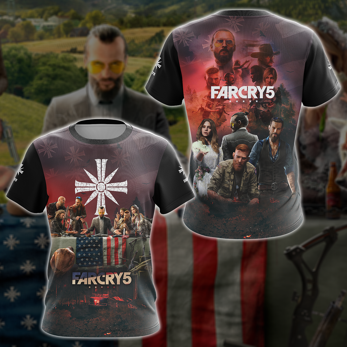 Far Cry 5 Video Game 3D All Over Printed T-shirt Tank Top Zip Hoodie Pullover Hoodie Hawaiian Shirt Beach Shorts Jogger T-shirt S 