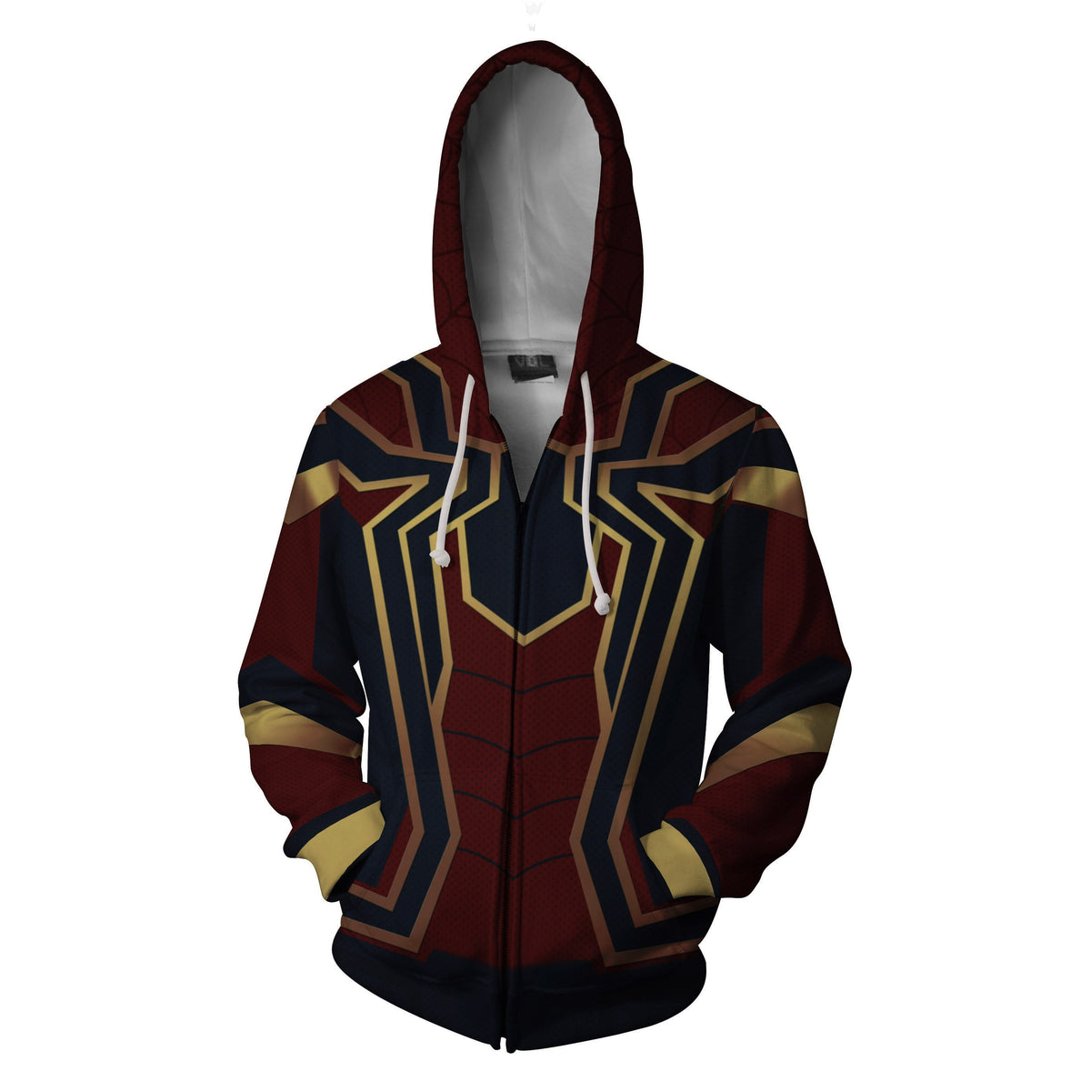 Spider man Homecoming Iron Spider Cosplay Zip Up Hoodie Jacket