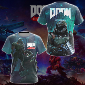Doom Eternal Video Game All Over Printed T-shirt Tank Top Zip Hoodie Pullover Hoodie Hawaiian Shirt Beach Shorts Joggers   